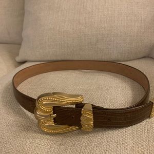 Brown gold Blackwell Italy belt large